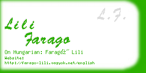 lili farago business card